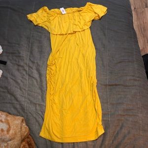 “NEW* Yellow Off the Shoulder Dress